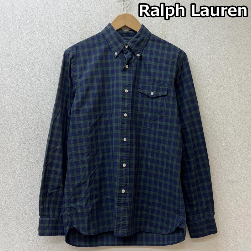 ラルフローレン RALPHLAUREN シャツ、ブラウス 長袖 スリランカ製 チェック柄 ボタンダウン 長袖 シャツ S 緑 / グリーン / green X 紺 / ネイビー / navy メンズ USED 古着 中古 50147357