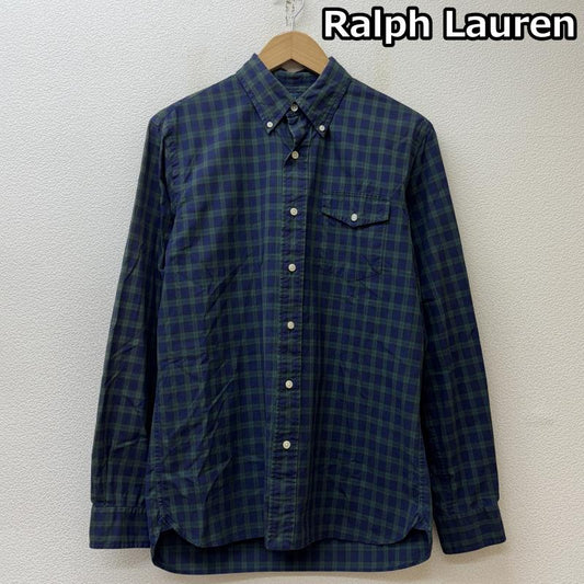 ラルフローレン RALPHLAUREN シャツ、ブラウス 長袖 スリランカ製 チェック柄 ボタンダウン 長袖 シャツ S 緑 / グリーン / green X 紺 / ネイビー / navy メンズ USED 古着 中古 50147357
