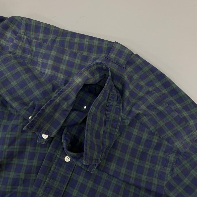 ラルフローレン RALPHLAUREN シャツ、ブラウス 長袖 スリランカ製 チェック柄 ボタンダウン 長袖 シャツ S 緑 / グリーン / green X 紺 / ネイビー / navy メンズ USED 古着 中古 50147357