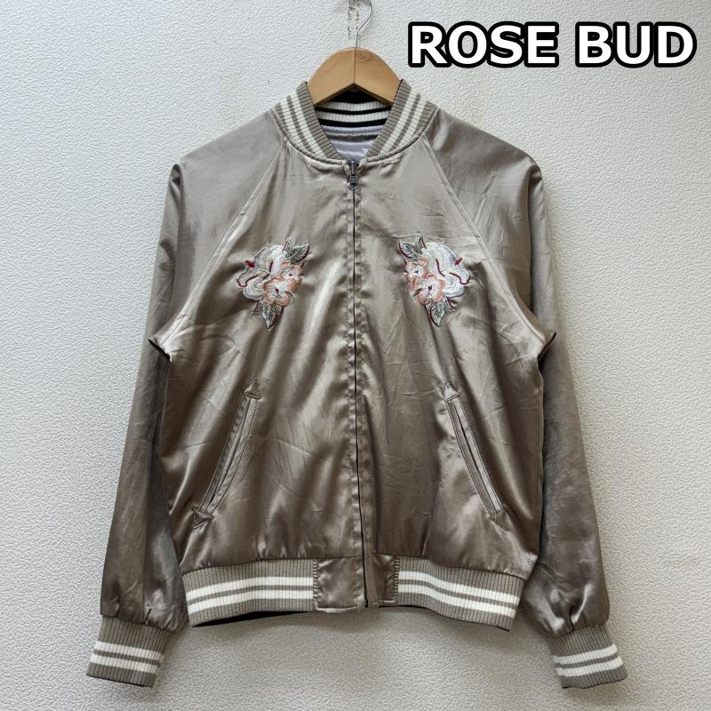 ローズバッド ROSE BUD ジャケット、上着 ジャンパー、ブルゾン 花柄 ギター 刺繍 サテン スカジャン リバーシブル 835959-052-10 FREE レディース USED 古着 中古 50147371