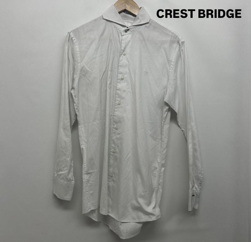 クレストブリッジ CREST BRIDGE シャツ、ブラウス 長袖 長袖シャツ ワンポイントロゴ M ワンポイント 白 / ホワイト / white メンズ USED 古着 中古 50147374