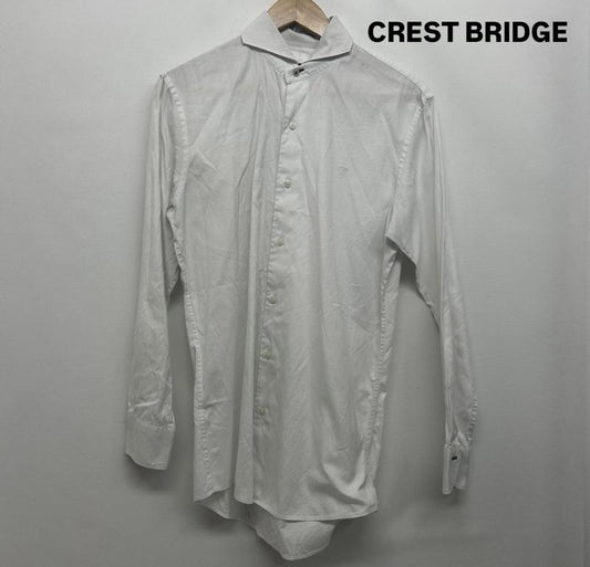 クレストブリッジ CREST BRIDGE シャツ、ブラウス 長袖 長袖シャツ ワンポイントロゴ M ワンポイント 白 / ホワイト / white メンズ USED 古着 中古 50147374
