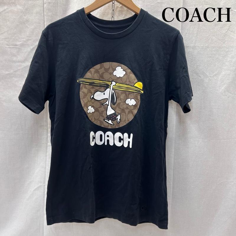 コーチ COACH Tシャツ 半袖 PEANUTS ピーナッツ スヌーピー プリントTシャツ 175/96A S プリント 黒 / ブラック / black メンズ USED 古着 中古 50147385