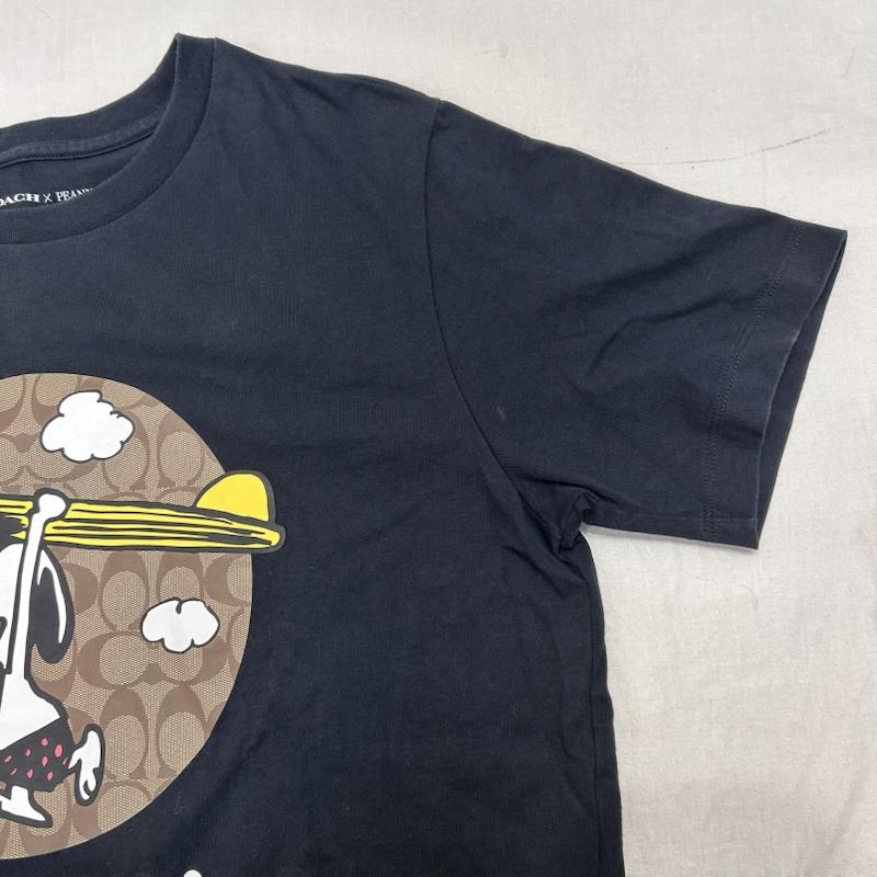 コーチ COACH Tシャツ 半袖 PEANUTS ピーナッツ スヌーピー プリントTシャツ 175/96A S プリント 黒 / ブラック / black メンズ USED 古着 中古 50147385