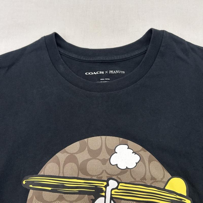 コーチ COACH Tシャツ 半袖 PEANUTS ピーナッツ スヌーピー プリントTシャツ 175/96A S プリント 黒 / ブラック / black メンズ USED 古着 中古 50147385