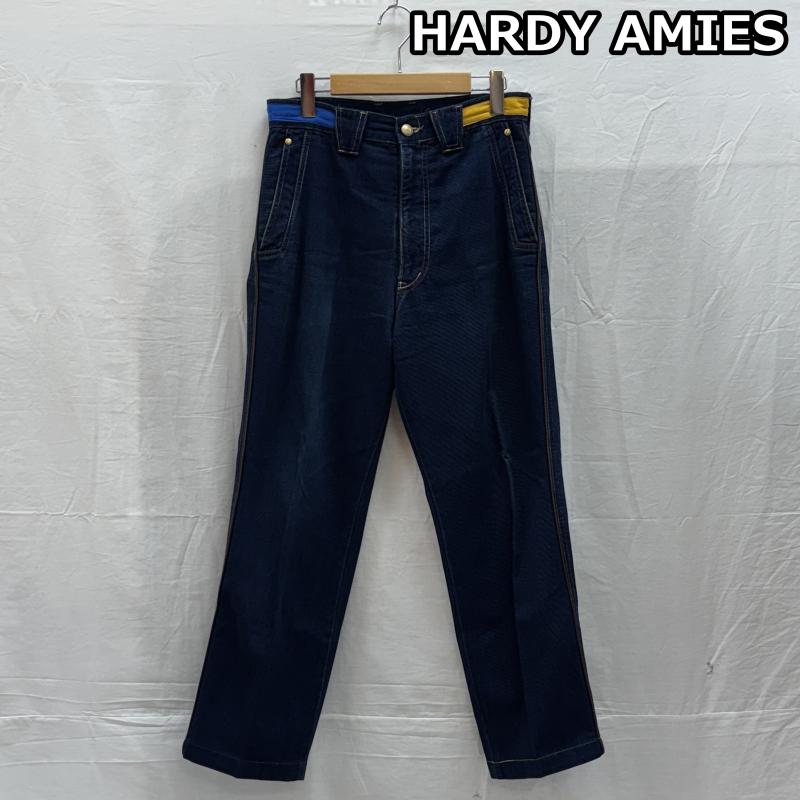 ハーディーエイミス HARDYAMIES パンツ デニム、ジーンズ アロハ ドッグ ロゴ バック 刺繍 レーヨン コットン デニム パンツ - インディゴ / インディゴ / Indigo メンズ USED 古着 中古 50147391