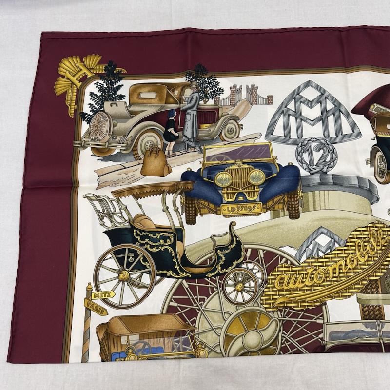 エルメス HERMES ファッション小物 スカーフ、ポケットチーフ カレ90 ST.CHRISTOPHEETLENFANTJESUS automobile オートモービル シルクスカーフ - プリント レディース USED 古着 中古 50147429