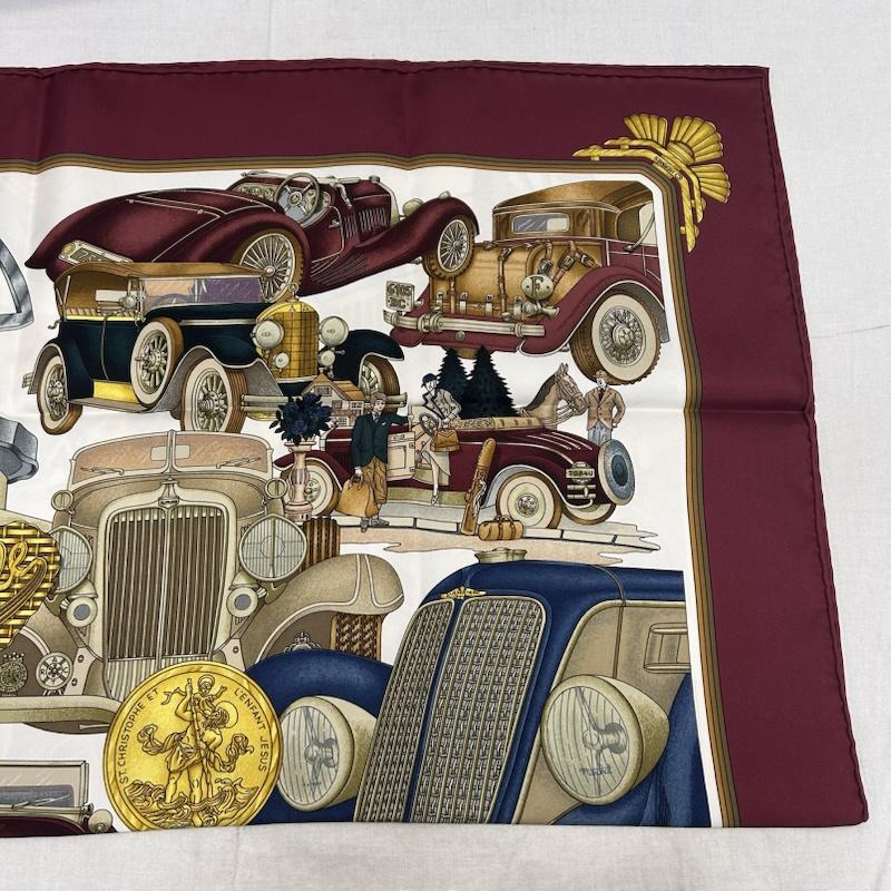 エルメス HERMES ファッション小物 スカーフ、ポケットチーフ カレ90 ST.CHRISTOPHEETLENFANTJESUS automobile オートモービル シルクスカーフ - プリント レディース USED 古着 中古 50147429
