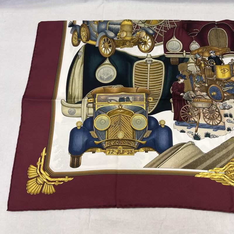エルメス HERMES ファッション小物 スカーフ、ポケットチーフ カレ90 ST.CHRISTOPHEETLENFANTJESUS automobile オートモービル シルクスカーフ - プリント レディース USED 古着 中古 50147429