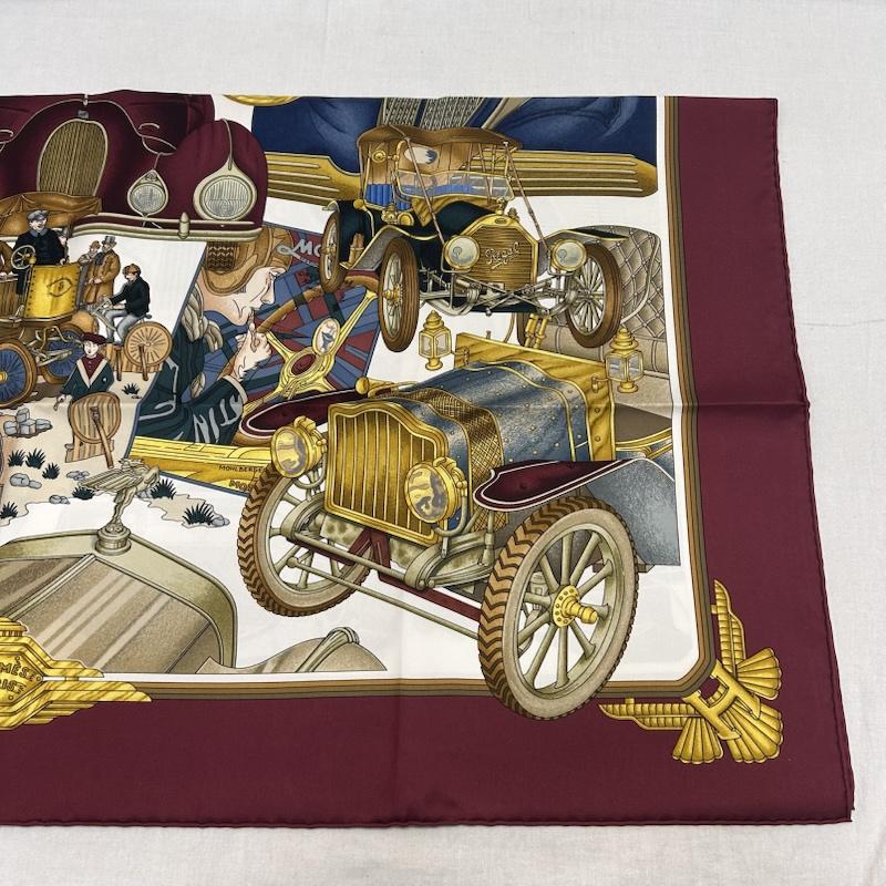 エルメス HERMES ファッション小物 スカーフ、ポケットチーフ カレ90 ST.CHRISTOPHEETLENFANTJESUS automobile オートモービル シルクスカーフ - プリント レディース USED 古着 中古 50147429