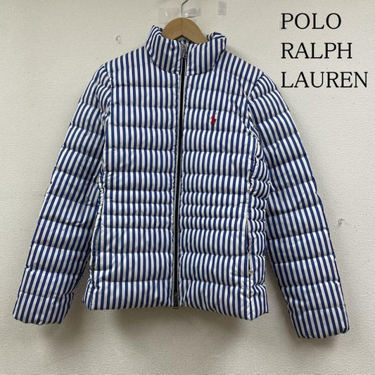 ポロラルフローレン POLO RALPH LAUREN ジャケット、上着 ダウンジャケット ダウン ジャケット ジップアップ ブルゾン ストライプ パッカブル ポニーロゴ 刺繍 S ストライプ X ロゴ、文字 X 刺繍 白 / ホワイト / white X 青 / ブルー / blue レディース USED 古着 中古 50147450