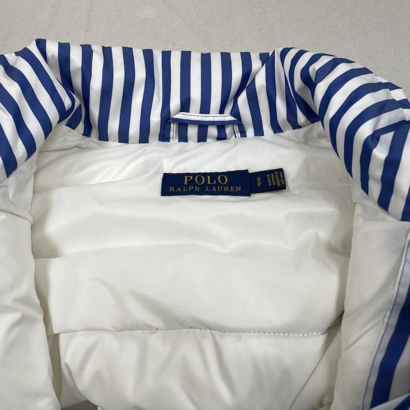 ポロラルフローレン POLO RALPH LAUREN ジャケット、上着 ダウンジャケット ダウン ジャケット ジップアップ ブルゾン ストライプ パッカブル ポニーロゴ 刺繍 S ストライプ X ロゴ、文字 X 刺繍 白 / ホワイト / white X 青 / ブルー / blue レディース USED 古着 中古 50147450