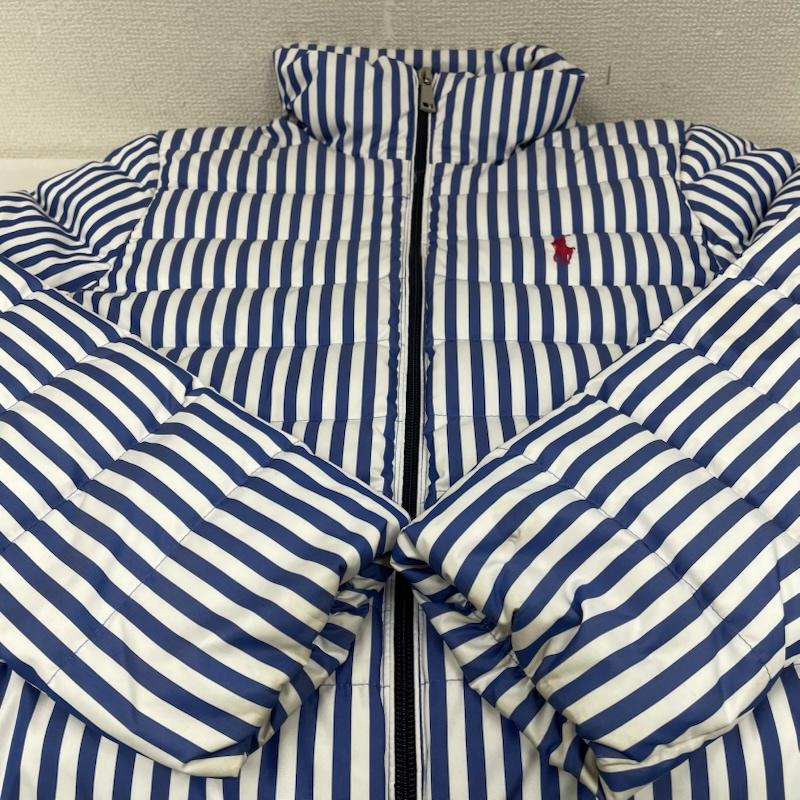 ポロラルフローレン POLO RALPH LAUREN ジャケット、上着 ダウンジャケット ダウン ジャケット ジップアップ ブルゾン ストライプ パッカブル ポニーロゴ 刺繍 S ストライプ X ロゴ、文字 X 刺繍 白 / ホワイト / white X 青 / ブルー / blue レディース USED 古着 中古 50147450