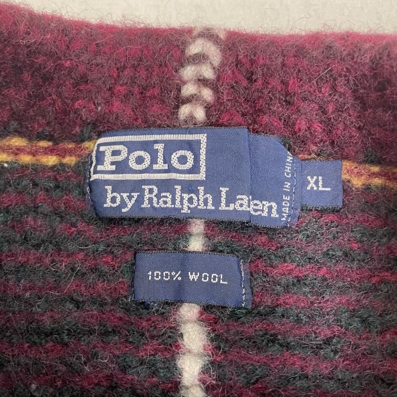ポロバイラルフローレン Polo by RALPH LAUREN ニット、セーター 長袖 90s オールド 90年代 厚手 ボートネック タータン チェック ウール 長袖 ニット セーター XL チェック マルチカラー / マルチカラー / multicolor レディース USED 古着 中古 50147469