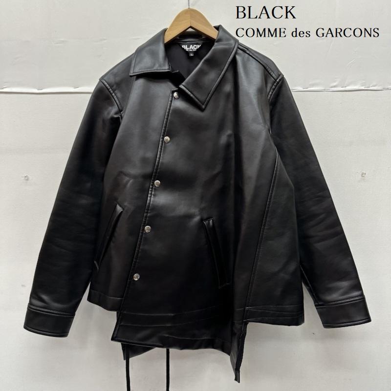 ブラックコムデギャルソン BLACK COMME des GARCONS ジャケット、上着 ジャンパー、ブルゾン 22SS フェイク レザー 変形 ジャケット 1I-J014 L 黒 / ブラック / black メンズ USED 古着 中古 50147471