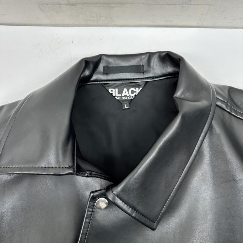 ブラックコムデギャルソン BLACK COMME des GARCONS ジャケット、上着 ジャンパー、ブルゾン 22SS フェイク レザー 変形 ジャケット 1I-J014 L 黒 / ブラック / black メンズ USED 古着 中古 50147471