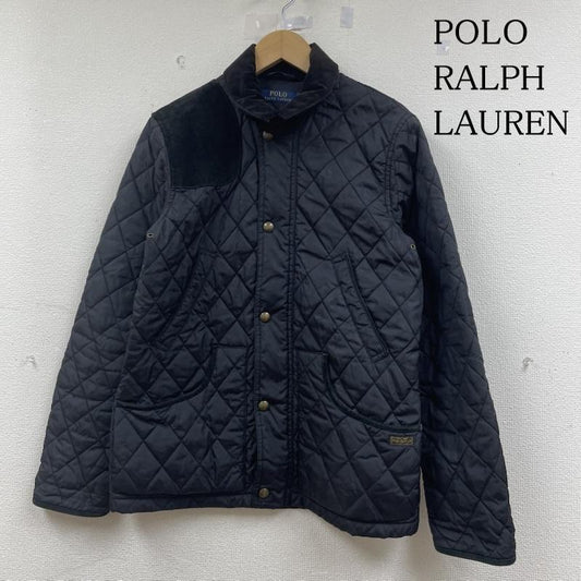 ポロラルフローレン POLO RALPH LAUREN ジャケット、上着 ジャンパー、ブルゾン キルティング ハンティング ジャケット ダイヤモンド柄 ブルゾン 右肩パッチ 牛革 M 無地 黒 / ブラック / black レディース USED 古着 中古 50147477