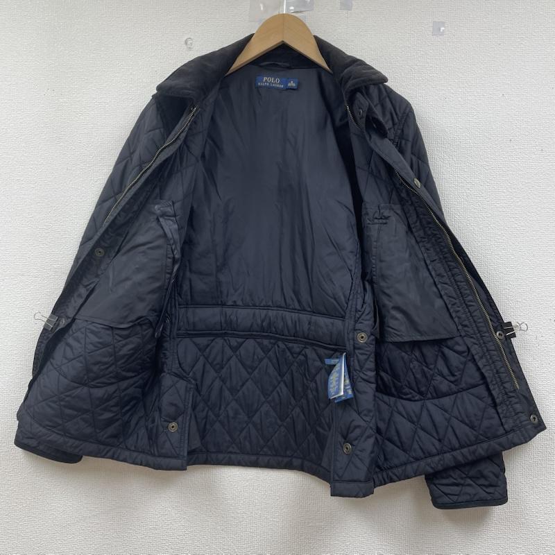 ポロラルフローレン POLO RALPH LAUREN ジャケット、上着 ジャンパー、ブルゾン キルティング ハンティング ジャケット ダイヤモンド柄 ブルゾン 右肩パッチ 牛革 M 無地 黒 / ブラック / black レディース USED 古着 中古 50147477