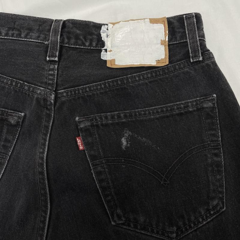 リーバイス Levi s パンツ デニム、ジーンズ OLD PARK 再構築 リメイク ボタンダウン テーパード デニム カットオフ USA製 S 黒 / ブラック / black メンズ USED 古着 中古 50147492