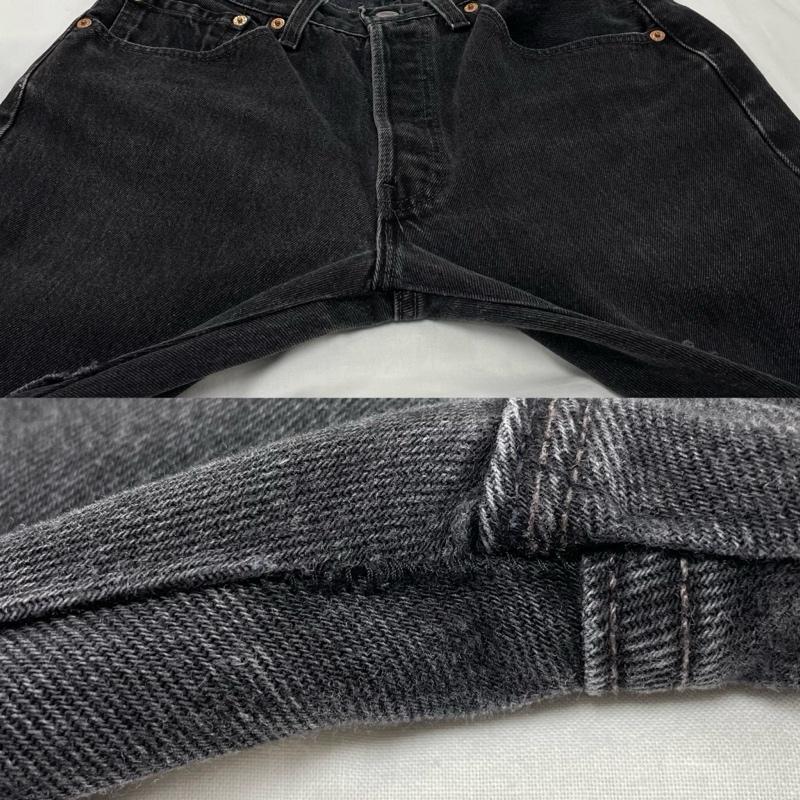 リーバイス Levi s パンツ デニム、ジーンズ OLD PARK 再構築 リメイク ボタンダウン テーパード デニム カットオフ USA製 S 黒 / ブラック / black メンズ USED 古着 中古 50147492