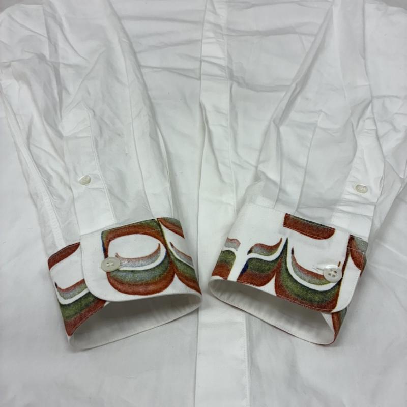 ドリスヴァンノッテン DRIES VAN NOTEN シャツ、ブラウス 長袖 襟袖 切替 フライフロント 比翼 スナップダウン コットン シャツ 44 白 / ホワイト / white メンズ USED 古着 中古 50147527