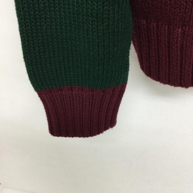 ラルフローレン RALPHLAUREN ニット、セーター 長袖 ralph lauren コットン セーター ボーダー M ボーダー柄 えんじ / ワインレッド / dark red X 緑 / グリーン / green メンズ USED 古着 中古 50147551