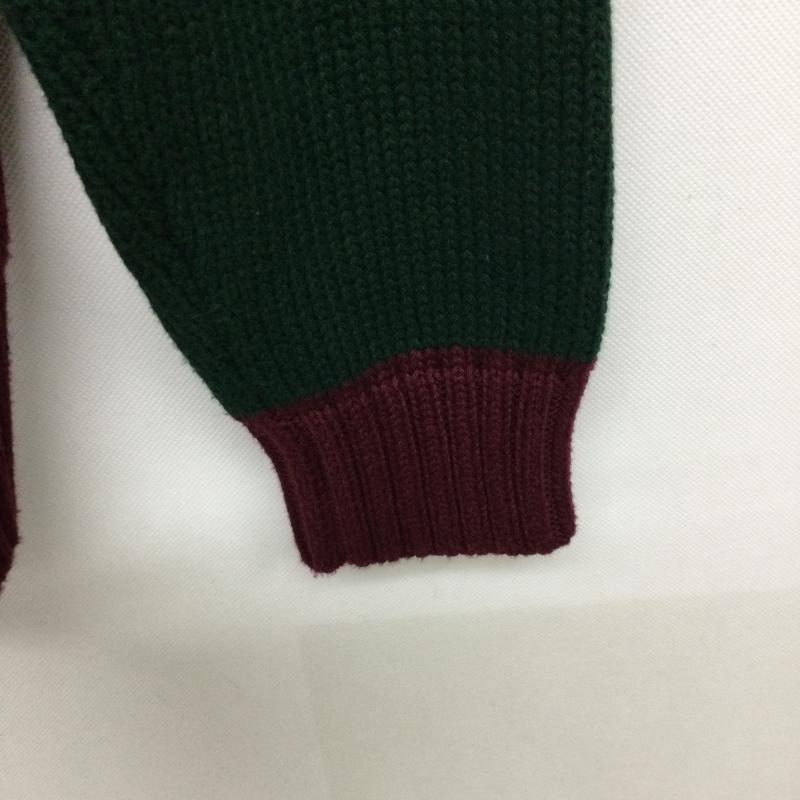 ラルフローレン RALPHLAUREN ニット、セーター 長袖 ralph lauren コットン セーター ボーダー M ボーダー柄 えんじ / ワインレッド / dark red X 緑 / グリーン / green メンズ USED 古着 中古 50147551