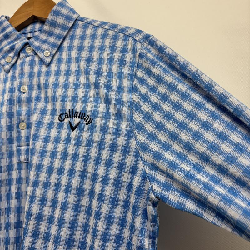 キャロウェイ CALLAWAY ポロシャツ 長袖 長袖ポロシャツ ネイビー 白 ストレッチ ゴルフウェア M メンズ USED 古着 中古 50147590