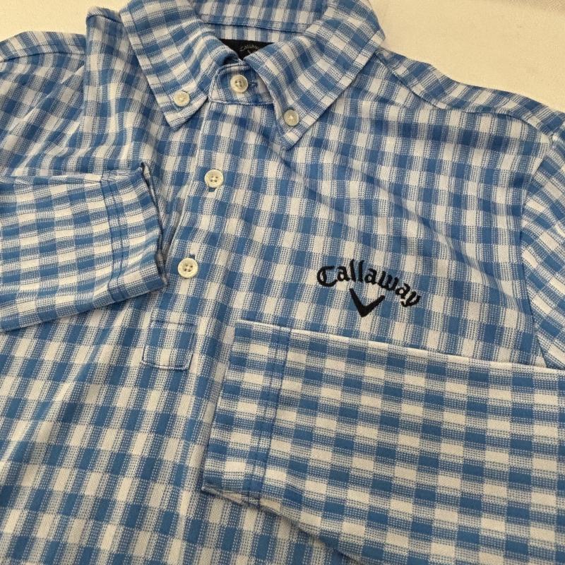 キャロウェイ CALLAWAY ポロシャツ 長袖 長袖ポロシャツ ネイビー 白 ストレッチ ゴルフウェア M メンズ USED 古着 中古 50147590