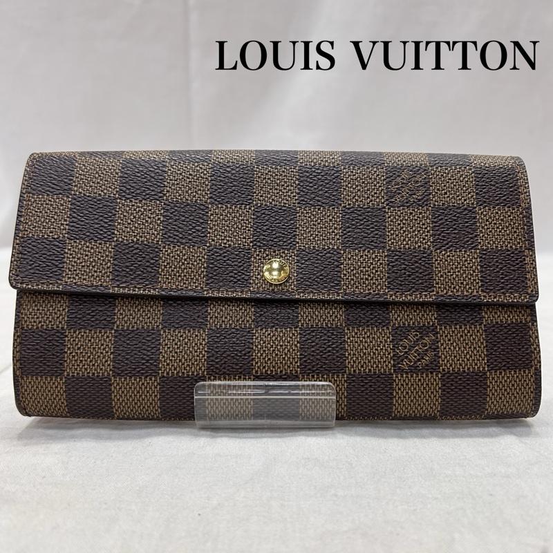 ルイヴィトン LOUIS VUITTON 財布 長財布 ダミエ柄 ポルトフォイユサラ 長財布 ロングウォレット ブラウン - ロゴ、文字 茶 / ブラウン / brown レディース USED 古着 中古 50147616