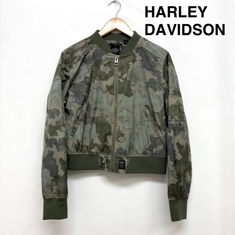 ハーレーダビッドソン Harley-Davidson ジャケット、上着 ジャンパー、ブルゾン ジャケット 迷彩 ドクロ スカル MA-1 HDMC 97437 M カモフラージュ柄・迷彩 緑 / グリーン / green レディース USED 古着 中古 50147661