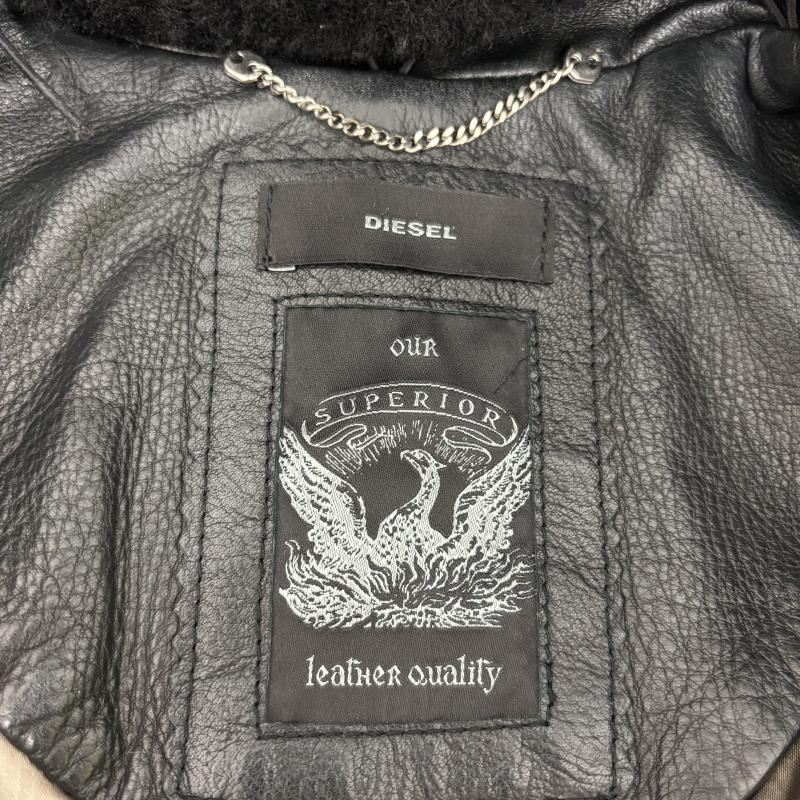 ディーゼル DIESEL ジャケット、上着 レザージャケット レザージャケット カウハイドレザー 本革 バイカージャケット ライダース 襟ボア XS 黒 / ブラック / black レディース USED 古着 中古 50147667