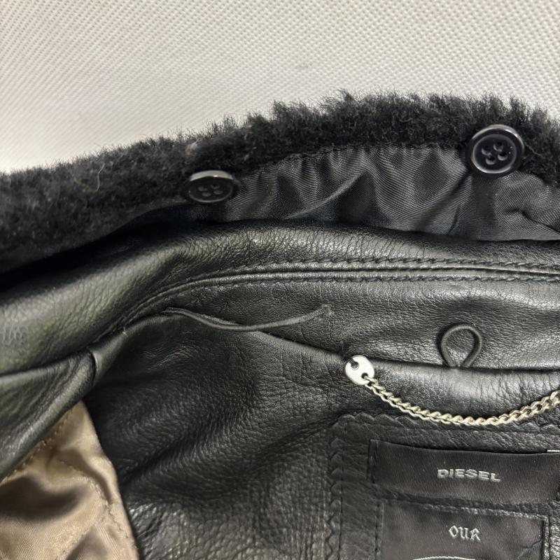 ディーゼル DIESEL ジャケット、上着 レザージャケット レザージャケット カウハイドレザー 本革 バイカージャケット ライダース 襟ボア XS 黒 / ブラック / black レディース USED 古着 中古 50147667