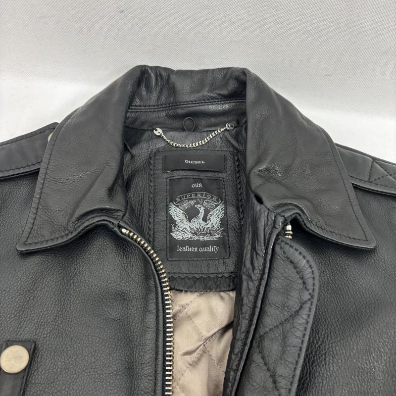 ディーゼル DIESEL ジャケット、上着 レザージャケット レザージャケット カウハイドレザー 本革 バイカージャケット ライダース 襟ボア XS 黒 / ブラック / black レディース USED 古着 中古 50147667