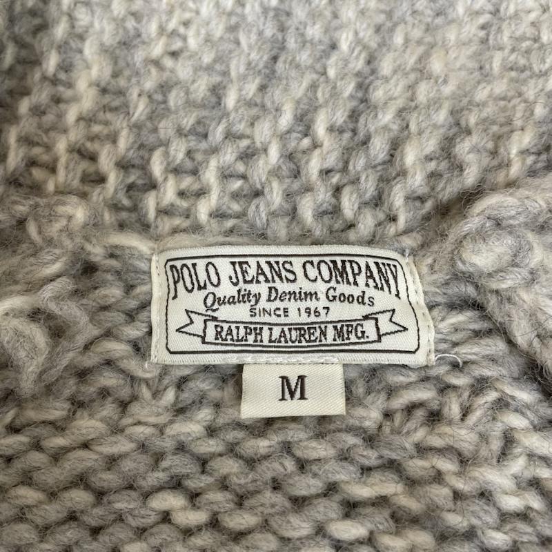 ポロジーンズカンパニー POLO JEANS COMPANY カーディガン 長袖 ショールカラー ニット コート カーディガン ジップアップ ジャケット 無地 M 無地 オフホワイト / オフホワイト / メンズ USED 古着 中古 50147671