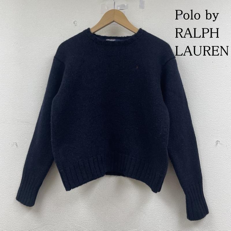 ポロバイラルフローレン Polo by RALPH LAUREN ニット、セーター 長袖 ニット ウール クルーネック セーター 長袖 ポニーロゴ ワンポイント 刺繍 M ロゴ、文字 X ワンポイント X 刺繍 紺 / ネイビー / navy メンズ USED 古着 中古 50147673
