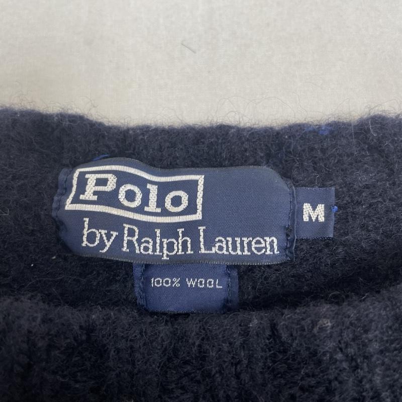 ポロバイラルフローレン Polo by RALPH LAUREN ニット、セーター 長袖 ニット ウール クルーネック セーター 長袖 ポニーロゴ ワンポイント 刺繍 M ロゴ、文字 X ワンポイント X 刺繍 紺 / ネイビー / navy メンズ USED 古着 中古 50147673