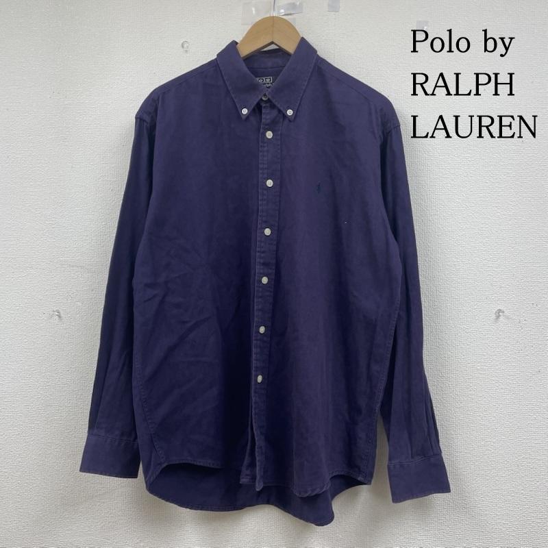 ポロバイラルフローレン Polo by RALPH LAUREN シャツ、ブラウス 長袖 90s USA製 長袖 ボタンダウン シャツ ブラウス Shirt ロングスリーブ ポニーロゴ 刺繍 XL ロゴ、文字 X ワンポイント X 刺繍 紫 / パープル / purple メンズ USED 古着 中古 50147675