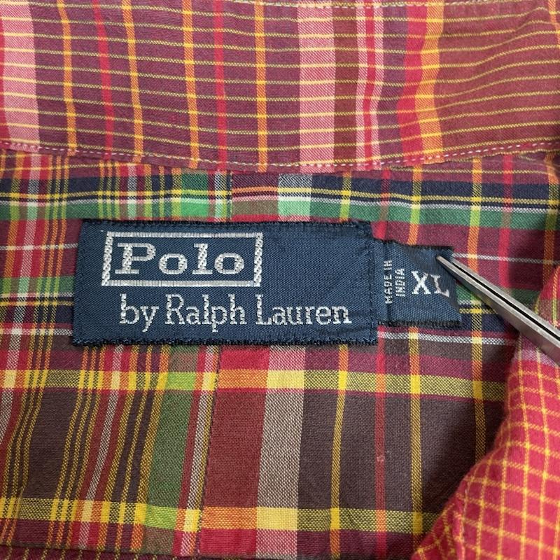 ポロバイラルフローレン Polo by RALPH LAUREN シャツ、ブラウス 長袖 長袖 マドラスチェック シャツ ブラウス Shirt ロングスリーブ 胸ポケット XL チェック マルチカラー / マルチカラー / multicolor メンズ USED 古着 中古 50147677