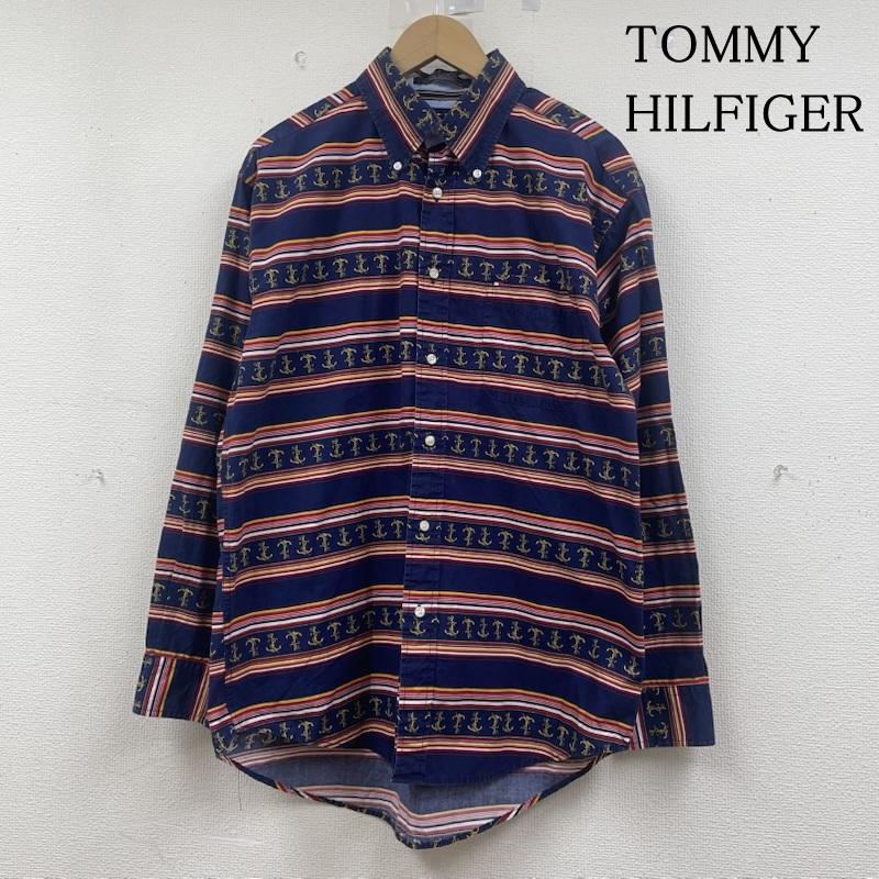 トミーヒルフィガー TOMMY HILFIGER シャツ、ブラウス 長袖 ヴィンテージ 長袖 シャツ ブラウス ストライプ プリント アンカー セーラー M 総柄 X プリント X ストライプ X  マルチカラー / マルチカラー / multicolor メンズ USED 古着 中古 50147681