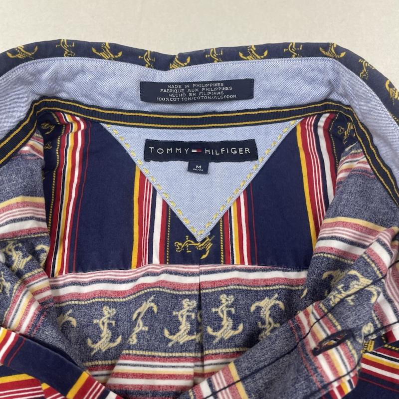 トミーヒルフィガー TOMMY HILFIGER シャツ、ブラウス 長袖 ヴィンテージ 長袖 シャツ ブラウス ストライプ プリント アンカー セーラー M 総柄 X プリント X ストライプ X  マルチカラー / マルチカラー / multicolor メンズ USED 古着 中古 50147681