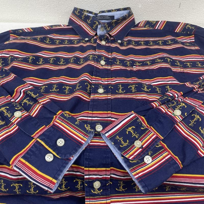 トミーヒルフィガー TOMMY HILFIGER シャツ、ブラウス 長袖 ヴィンテージ 長袖 シャツ ブラウス ストライプ プリント アンカー セーラー M 総柄 X プリント X ストライプ X  マルチカラー / マルチカラー / multicolor メンズ USED 古着 中古 50147681