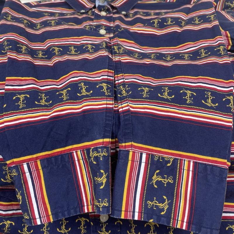 トミーヒルフィガー TOMMY HILFIGER シャツ、ブラウス 長袖 ヴィンテージ 長袖 シャツ ブラウス ストライプ プリント アンカー セーラー M 総柄 X プリント X ストライプ X  マルチカラー / マルチカラー / multicolor メンズ USED 古着 中古 50147681