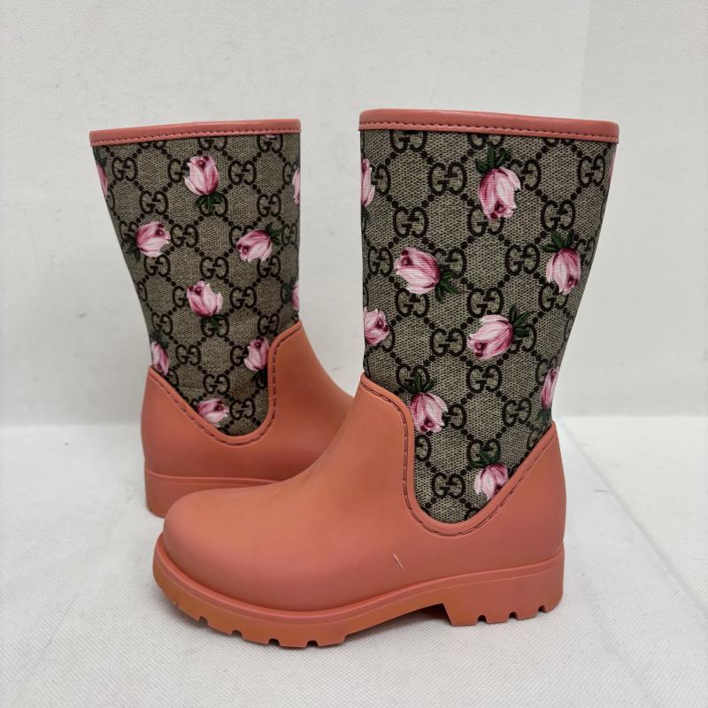 グッチ GUCCI 長靴、レインシューズ 長靴、レインシューズ レインシューズ 長靴 442772 GG柄 PVCラバー サイズ27 17センチ - 桃 / ピンク / pink レディース USED 古着 中古 50147700