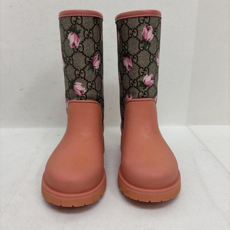 グッチ GUCCI 長靴、レインシューズ 長靴、レインシューズ レインシューズ 長靴 442772 GG柄 PVCラバー サイズ27 17センチ - 桃 / ピンク / pink レディース USED 古着 中古 50147700