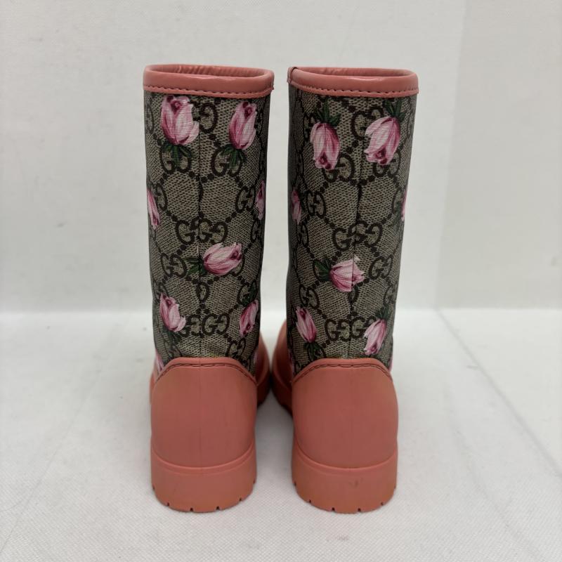 グッチ GUCCI 長靴、レインシューズ 長靴、レインシューズ レインシューズ 長靴 442772 GG柄 PVCラバー サイズ27 17センチ - 桃 / ピンク / pink レディース USED 古着 中古 50147700