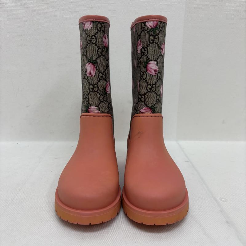 グッチ GUCCI 長靴、レインシューズ 長靴、レインシューズ レインブーツ 長靴 442772 GG柄 PVCラバー サイズ32 21センチ - 桃 / ピンク / pink レディース USED 古着 中古 50147701