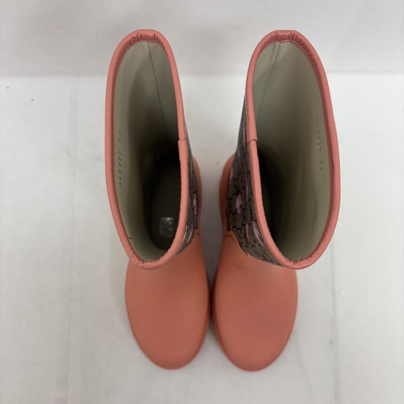 グッチ GUCCI 長靴、レインシューズ 長靴、レインシューズ レインブーツ 長靴 442772 GG柄 PVCラバー サイズ32 21センチ - 桃 / ピンク / pink レディース USED 古着 中古 50147701