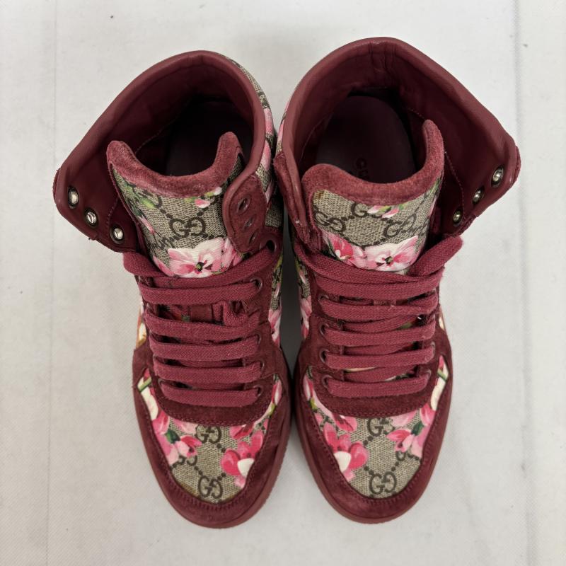 グッチ GUCCI スニーカー スニーカー GGブルームズ ハイカットスニーカー 404937 ブラウン ピンク サイズ35 - レディース USED 古着 中古 50147702