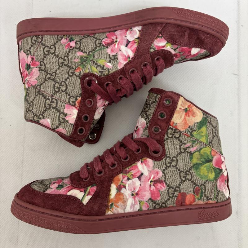 グッチ GUCCI スニーカー スニーカー GGブルームズ ハイカットスニーカー 404937 ブラウン ピンク サイズ35 - レディース USED 古着 中古 50147702